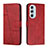 Funda de Cuero Cartera con Soporte Carcasa Y01X para Motorola Moto Edge 30 Pro 5G Rojo