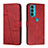 Funda de Cuero Cartera con Soporte Carcasa Y01X para Motorola Moto Edge Lite 5G Rojo