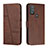 Funda de Cuero Cartera con Soporte Carcasa Y01X para Motorola Moto G Play (2023) Marron