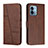 Funda de Cuero Cartera con Soporte Carcasa Y01X para Motorola Moto G Stylus (2023) 4G Marron