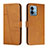 Funda de Cuero Cartera con Soporte Carcasa Y01X para Motorola Moto G Stylus (2023) 4G Marron Claro