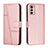 Funda de Cuero Cartera con Soporte Carcasa Y01X para Motorola Moto G42 Oro Rosa