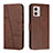 Funda de Cuero Cartera con Soporte Carcasa Y01X para Motorola Moto G53 5G Marron