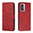 Funda de Cuero Cartera con Soporte Carcasa Y01X para Oppo A56S 5G Rojo