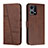 Funda de Cuero Cartera con Soporte Carcasa Y01X para Oppo F21 Pro 4G Marron