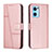 Funda de Cuero Cartera con Soporte Carcasa Y01X para Oppo Reno7 5G Oro Rosa