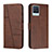 Funda de Cuero Cartera con Soporte Carcasa Y01X para Realme 8 4G Marron