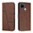 Funda de Cuero Cartera con Soporte Carcasa Y01X para Realme C21Y Marron