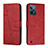 Funda de Cuero Cartera con Soporte Carcasa Y01X para Realme C31 Rojo