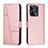 Funda de Cuero Cartera con Soporte Carcasa Y01X para Realme C67 Oro Rosa