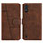 Funda de Cuero Cartera con Soporte Carcasa Y01X para Samsung Galaxy A01 SM-A015 Marron