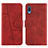 Funda de Cuero Cartera con Soporte Carcasa Y01X para Samsung Galaxy A02 Rojo