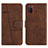 Funda de Cuero Cartera con Soporte Carcasa Y01X para Samsung Galaxy A03s Marron