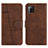 Funda de Cuero Cartera con Soporte Carcasa Y01X para Samsung Galaxy A42 5G Marron