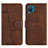 Funda de Cuero Cartera con Soporte Carcasa Y01X para Samsung Galaxy F12 Marron