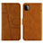 Funda de Cuero Cartera con Soporte Carcasa Y01X para Samsung Galaxy F42 5G Marron Claro