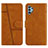 Funda de Cuero Cartera con Soporte Carcasa Y01X para Samsung Galaxy M32 5G Marron Claro