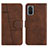 Funda de Cuero Cartera con Soporte Carcasa Y01X para Samsung Galaxy S20 Plus 5G Marron