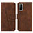 Funda de Cuero Cartera con Soporte Carcasa Y01X para Xiaomi Mi 10T Pro 5G Marron