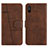 Funda de Cuero Cartera con Soporte Carcasa Y01X para Xiaomi Redmi 9A Marron