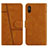 Funda de Cuero Cartera con Soporte Carcasa Y01X para Xiaomi Redmi 9A Marron Claro