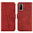 Funda de Cuero Cartera con Soporte Carcasa Y01X para Xiaomi Redmi K30S 5G Rojo