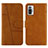 Funda de Cuero Cartera con Soporte Carcasa Y01X para Xiaomi Redmi Note 10 Pro Max Marron Claro