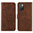 Funda de Cuero Cartera con Soporte Carcasa Y01X para Xiaomi Redmi Note 11 4G (2021) Marron