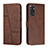 Funda de Cuero Cartera con Soporte Carcasa Y01X para Xiaomi Redmi Note 11 4G (2022) Marron