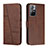 Funda de Cuero Cartera con Soporte Carcasa Y01X para Xiaomi Redmi Note 11 5G Marron