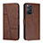 Funda de Cuero Cartera con Soporte Carcasa Y01X para Xiaomi Redmi Note 11 Pro 5G Marron