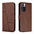 Funda de Cuero Cartera con Soporte Carcasa Y01X para Xiaomi Redmi Note 11 Pro+ Plus 5G Marron