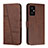 Funda de Cuero Cartera con Soporte Carcasa Y01X para Xiaomi Redmi Note 11R 5G Marron