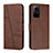 Funda de Cuero Cartera con Soporte Carcasa Y01X para Xiaomi Redmi Note 12S Marron