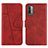 Funda de Cuero Cartera con Soporte Carcasa Y01X para Xiaomi Redmi Note 9 4G Rojo