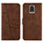 Funda de Cuero Cartera con Soporte Carcasa Y01X para Xiaomi Redmi Note 9 Pro Max Marron