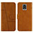 Funda de Cuero Cartera con Soporte Carcasa Y01X para Xiaomi Redmi Note 9 Pro Max Marron Claro