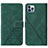 Funda de Cuero Cartera con Soporte Carcasa Y02B para Apple iPhone 13 Pro Verde