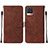 Funda de Cuero Cartera con Soporte Carcasa Y02B para Realme 8 Pro Marron