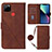 Funda de Cuero Cartera con Soporte Carcasa Y02B para Realme C25 Marron