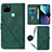 Funda de Cuero Cartera con Soporte Carcasa Y02B para Realme C25Y India Verde