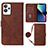 Funda de Cuero Cartera con Soporte Carcasa Y02B para Realme GT2 Pro 5G Marron