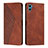 Funda de Cuero Cartera con Soporte Carcasa Y02X para Motorola Moto E22S Marron