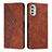 Funda de Cuero Cartera con Soporte Carcasa Y02X para Motorola Moto E32s Marron