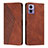 Funda de Cuero Cartera con Soporte Carcasa Y02X para Motorola Moto Edge 30 Lite 5G Marron