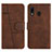 Funda de Cuero Cartera con Soporte Carcasa Y02X para Samsung Galaxy A20 Marron