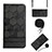 Funda de Cuero Cartera con Soporte Carcasa Y03B para Apple iPhone 14 Pro Negro