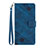 Funda de Cuero Cartera con Soporte Carcasa Y03B para Huawei Enjoy 50 Azul