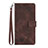 Funda de Cuero Cartera con Soporte Carcasa Y03B para Huawei Honor 70 Lite 5G Marron