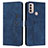 Funda de Cuero Cartera con Soporte Carcasa Y03X para Motorola Moto E20 Azul